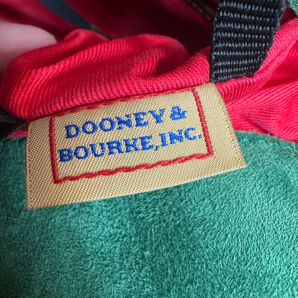 Dooney & Bourke Python Leather Shoulder Brown Blue Snakeskin Bag Red Lining - Picture 10 of 12